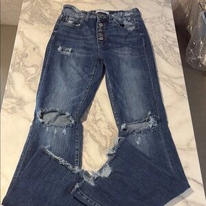 Flying Monkey Blue Flare Wide Leg Jeans